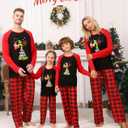 Christmas Matching Pajamas for Family, Long Sleeve Cute Print Tops and Wide Leg Plaid Pants Sleepwear Sets, Xmas Holiday PJs Jammies for Couples and Adult (X-Large, Men, HO HO HO) (XL)