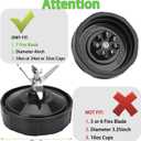2 Packs Ninja Blender Cups & 7 Fins Ninja Blender Blade Replacement Compatible with Ninja Blender BN401 BN751 BN801 BL642 BL480-30 BL490-30 BL640 CT680 CT640C CT641 NN100 NN210 NN102 BL2012