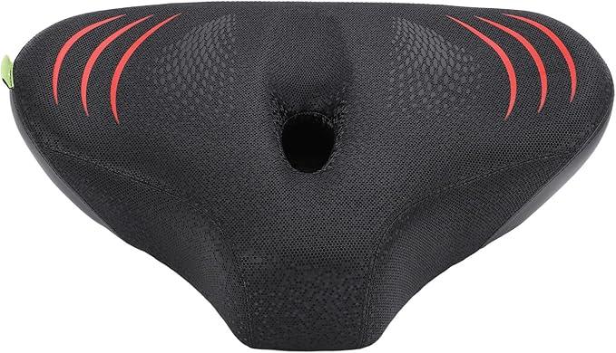 Oversized Comfort Bike Seat Comfortable Replacement Bike Saddle Memory Foam Soft Bike Saddle Waterproof Universal Fit Bicycle Seat for Women Men, Red