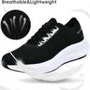 Men's Running Shoes-Breathable Walking Non-Slip Athletic Sneakers Lightweight Gym Comfortable Tennis Road Sneaker Training Shoe Men with Boxes (9.5, Black)