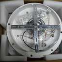 Malnutcolor Modern Low Profile 36 Inch White Flush Mount Ceiling Fan with 3 Light Color 6 Speeds, Fandelier for Living Room