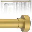 HTZON Gold Shower Curtain Rod 34 to 43Inch:Small Spring Tension Shower Rods for Bathroom Kitchen Doorway,Modern Heavy Duty Adjustable Tension Shower Curtain Rod No Drilling No-Slip Easy Install,Gold