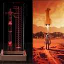 3 x Collector's Gifts SpaceX Starship Crystal Lamp, 3D Laser-Etched Rocket Night Light, Ultimate Gift for Space Enthusiasts, Sci-Fi Fans & Mars Dreamers (Regular)