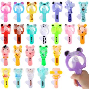 Retisee 50 Pcs Manual Press Cooling Fan Handheld Cartoon Animal Summer Party Favors Mini Hand Press Manual Cooling Fan for Summer Party Favors Outdoor Cooling, No Battery or Charge Need