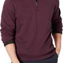 Essentials Men's Long-Sleeve Quarter-Zip Pullover Fleece Sweatshirt, Midweight, Burgundy, Small