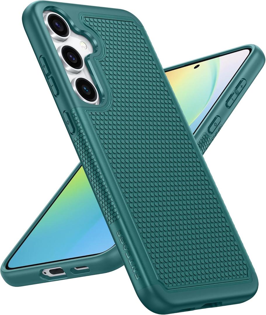 FNTCASE for Samsung Galaxy S24 Case: Dual Layer Heavy Duty Cell Phone Protective Cover Shockproof Rugged with Non-Slip Textured - Military Drop Protection Bumper Tough - 2024, 6.2inch Green FNTCASE for Samsung Galaxy S24 Case: Dual Layer Heavy Duty Cell Phone Protective Cover Shockproof Rugged with Non-Slip Textured - Military Drop Protection Bumper Tough - 2024, 6.2inch Green