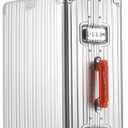 24 inch Aluminium Zipperless Suitcase, Full Aluminum Hard Shell Check-in Suitcase, 24 Inch 100% Aluminum Hard Shell Luggage with PU Wheels,Aluminium Large Luggage with TSA Locks(Silver)