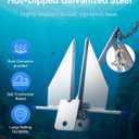 JY PERFORMANCE 5/8/10/13 lb Galvanized Fluke Anchor Kit with Chain, Rope and Shackles, Boat Anchor Kit for 8-16/12-22/16-26/20-32 ft Pontoon, Dinghy, Fishing and Bass Boats