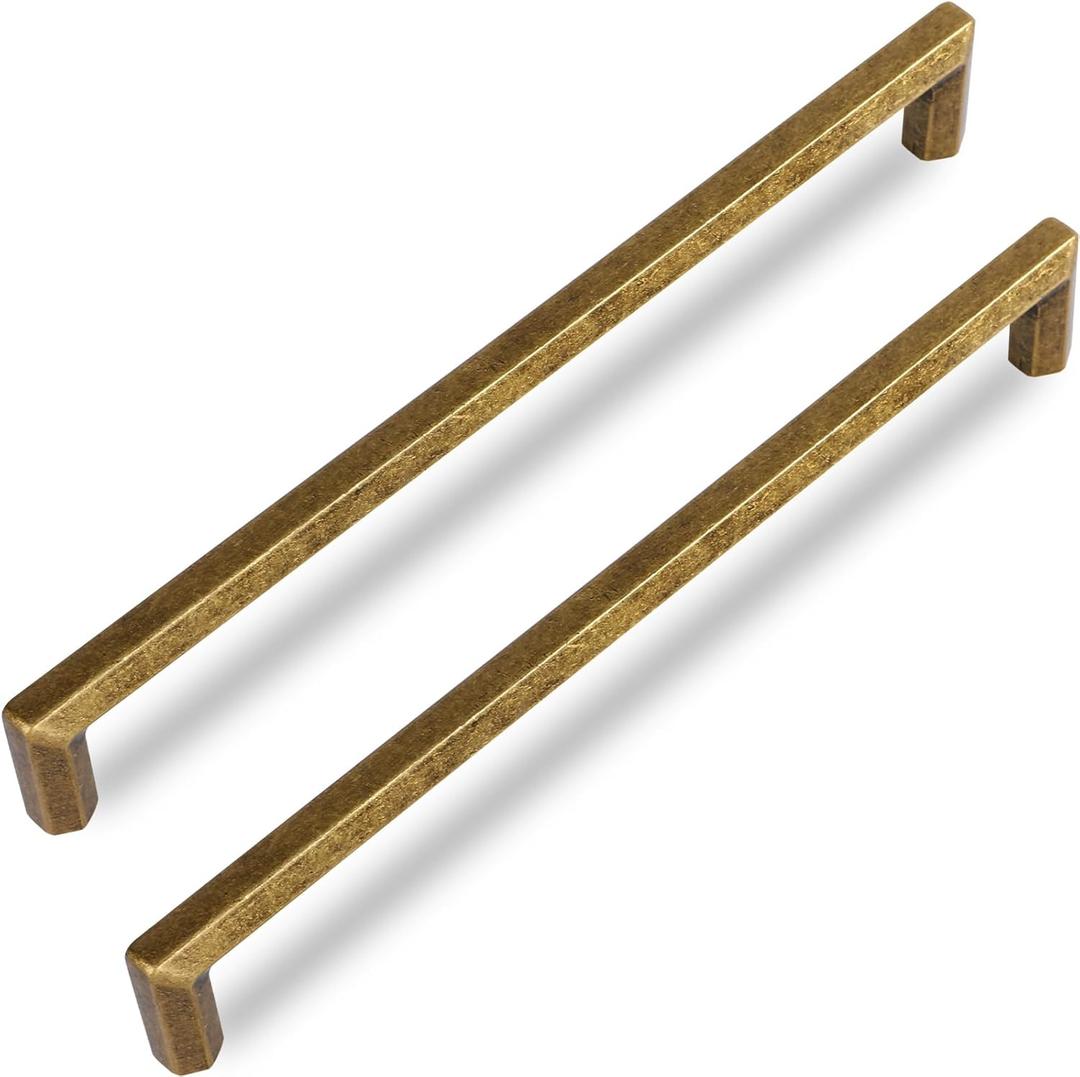 Antique Brass zinc Alloy Solid Cabinet pulls,6 Pack Vintage Brass 7-1/2 Inch 192mm Hole Center Cabinet Handles for Drawer,Cupboard, Wardrobe,Dresser