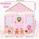 AIBIIN 4 Pcs Pink Christmas Gingerbread Door Decorations Xmas Gingerbread House Candy Door Covers Backdrop Christmas Hanging Banner Porch Sign for Holiday Classroom Office Home Party Decor