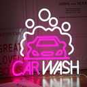 GNVETZLL Car Wash Neon Sign for Wall Decor Car Neon Light Dimmable Sedan LED Light Sign for Party Gas Station Service Area Auto Repair Shop Car Show