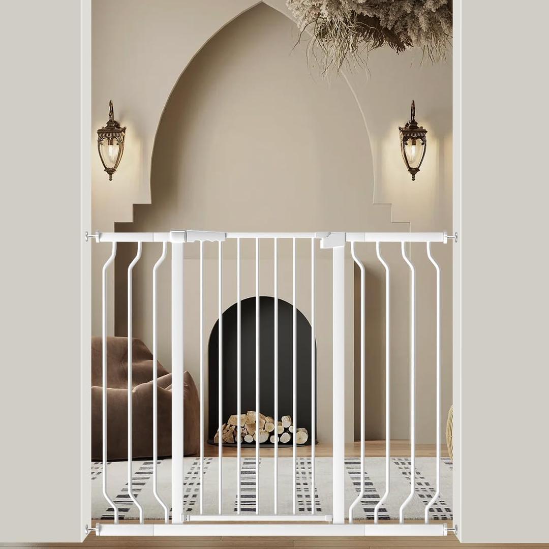 40.55" Extra Tall Baby Dog Pet Gate 29.92-46.85" Wide Indoor White