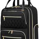 Carry-On Underseat Luggage with Wheels,Underseat Lightweight Suitcase for Women,16 inch Airlines Luggage for Overnight Business Travel (Black)