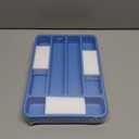 Kitsure Cutlery Drawer Organiser for Kitchen - Adjustable Cutlery Tray for Effortless Utensil Sorting, Versatile Kitchen Storage & Organisation Solution, 12.13" x 1.54" x 8.07"~13.90", Dark Blue (Medium)