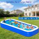 Extra Large Inflatable Swimming Pool for Adults - 180'' x 76'' x 22'' Extra Large Blow-Up Pool Oversized Thickened Family with Pump, 15FT Extra Long Inflatable Pools for Backyard, Easy Set Big Pool