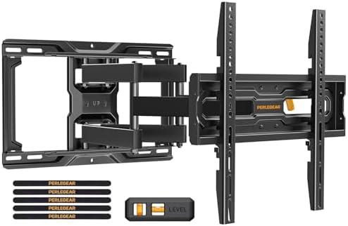 Perlegear Full Motion TV Mount for 32-69 Inch TVs up to 99 lbs, Max VESA 400x400mm, Fits 16”/12” Wood Studs, Height Adjustable Pre-Assembled TV Wall Mount, Tool-Free Tilt, Swivel & Extension, PGMF21. Perlegear Full Motion TV Mount for 32-69 Inch TVs up to 99 lbs, Max VESA 400x400mm, Fits 16”/12” Wood Studs, Height Adjustable Pre-Assembled TV Wall Mount, Tool-Free Tilt, Swivel & Extension, PGMF21.
