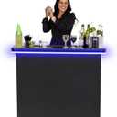 GoBar PRO Commercial Grade Portable Bar Table - Mobile Bartender Station for Events - Includes Black Skirt and Carry Case - Standard or LED, Pack 1