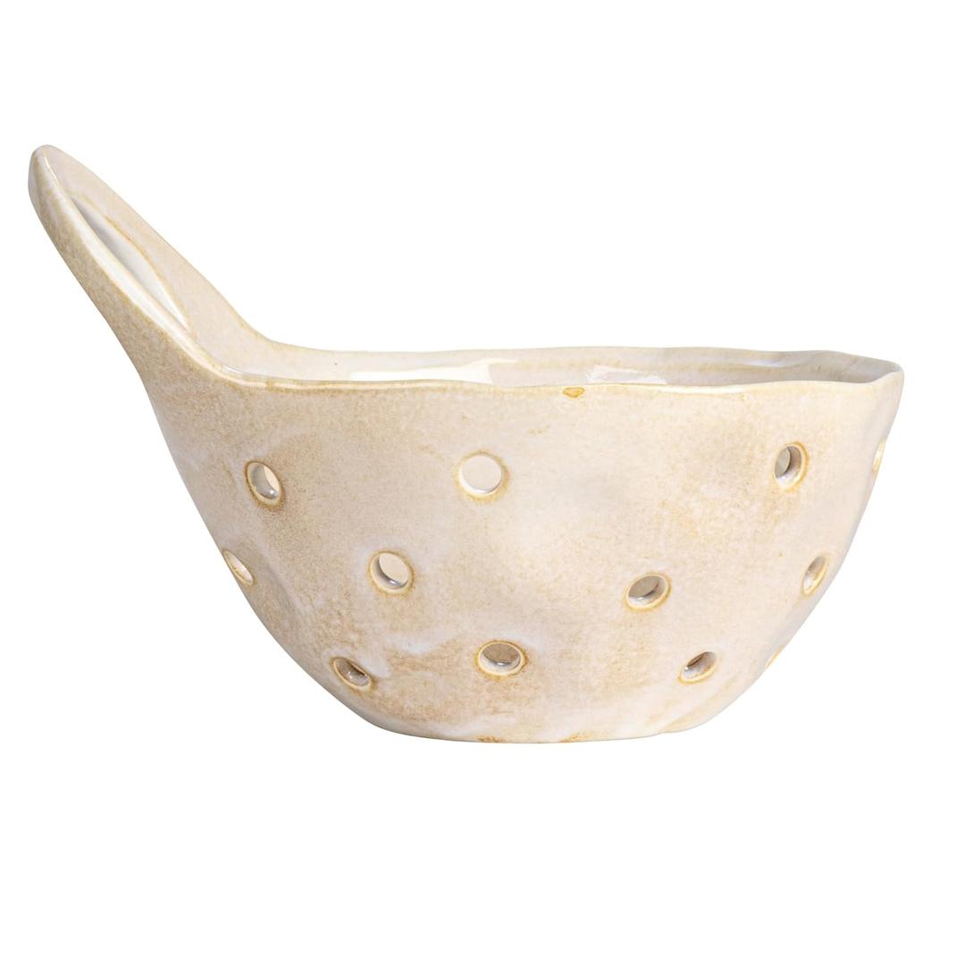 1 Cream Stoneware Colander