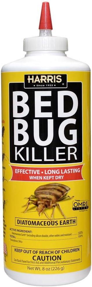 Harris HDE-8 Bed Bug Powder Diatomaceous Earth, 8oz, Yellow