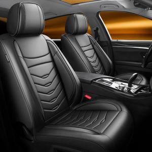 Fit Passport Car Seat Covers for Honda Passport 2019-2024 2025 2026.Full Coverage Waterproof Leather,Compatible with Airbag,All - Weather Seat Cushion Protector(Full Set, Black)