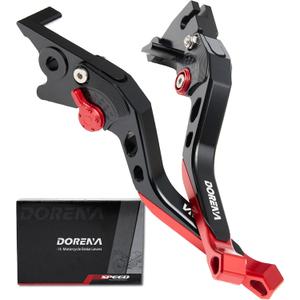 DORENA Motorcycle Brake Clutch Levers Adjustable Compatible with YZF R3 (2015-2025) / YZF R25 (2015-2025) / MT-03 (2016-2025) / MT-25 (2016-2025) CNC (Black/Red)