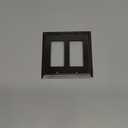 Oil Rubbed Bronze Art Deco Step Light Switch Cover | 2 GFI Rocker | 4.875" x 4.875" | Electrical Outlet Plug Wall Plate Outlet Covers | Socket Outlet Wall Plates