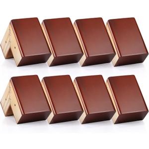 Geelin 8 Pack Wooden Furniture Risers 3 Inch High LShaped Bed Risers with Metal Screws and Anti-Slip Pads Furniture Legs Couch Legs Replacement Sofa Feet for Coffee Table Bed Dresser (Brown)