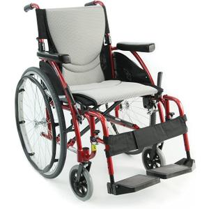 Karman S-115 25 lbs Ultra Light Ergonomic Wheelchair with Removable Footrest Red Color