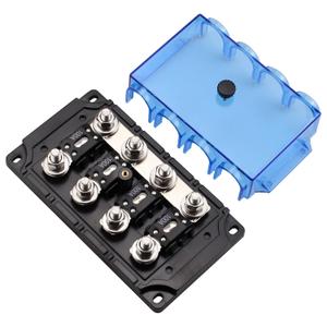 4-Way MEGA/AMG Fuse Holder with 4 PCS ANM Bolt-on Fuse 100A for Cars, Power Switch, GPS Positioning, LED Turn Signals