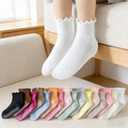 DarkCom Toddler Baby Socks Ruffle Girls Grip Non Slip 6 Pairs Socks for Kids Cute Athletic Ankle Frilly 6M-5Years
