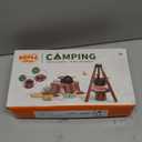 Kids Camping Toy Set, Pretend Play Cooking Set with Spray Stove, Food Toys, Tableware, Outdoor Toddler Campfire Toys for Ages 3+