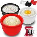 GuanQiao Silicone Bowl Liners for 5 Qt KitchenAid Mixers, 3 Liners with Lids (Red/White/Black)