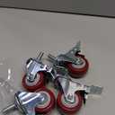 Finnhomy Swivel Caster Wheels 2 Inch Heavy Duty Threaded Stem Casters 1/4" - 20 x 1 with Brake Set of 4 for Wire Shelves Wheels PU Load Bearing 800 Lbs Anti-wear Smooth Casters, Red