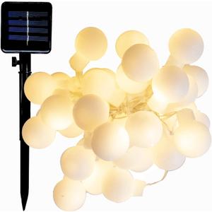 Hometown Evolution, Inc. Solar Powered LED Lights (100 LED, Solar White Ball - 25 Foot - Warm White)