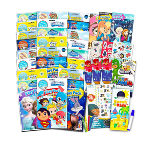 24 Play Packs for Kids Party Favors - Bulk Assorted Play Packs Grab and Go Bundle with Mini Coloring Books, Stickers, More for Boys Girls Goodie Bags