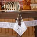 Mixweer Clear Vinyl Table Cover Protector Waterproof Plastic Tablecloth Dining Table Cover White Lace Tablecloth for Dining Tables Kitchen Home(60 x 84 Inch)