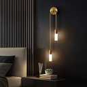 Brass Finish Wall Sconces 2-Light G9 Gold Vanity Lights, Modern Wall Mount Light Fixtures with White Acrylic Shade, Minimalist Wall Lamp for Bedroom Mirror Living Room Aisle (Warm Light)