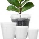12 pcs 12/10/8/7 inch Large Clear Nursery Pot with Drainage Holes,Reusable Thick Plastic planters for repotting Orchid,Monstera,Aroid, Indoor and Oudoor use