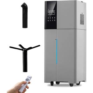 Humidifier Large Room,26L/6.8Gal Whole House Humidifiers for Home 3000 sq.ft,1800ml/H Cool Mist Humidifier Baby, Top Fill Humidifiers for Bedroom Plant with 360 Nozzle & Extension Tube,Grey