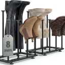 Shoe Rack Organizer, Free Standing Shoe Storage Shelf, Narrow Space-Saving Design for Tall Boot, Metal Boot Holder Organization for Closet, Entryway, Garage, Bedroom, Outdoor, Fits 8 Pairs