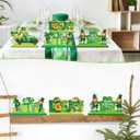 2 x St. Patrick's Day Table Decoration Shamrock Sign Centerpieces Leprechaun Decoration for Saint Patty's Table Decor Irish Green Gnome Truck Wood Sign for Tabletop Home