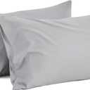 BEDELITE Pillow Cases Standard Size Set of 2, Rayon Derived from Bamboo, Cooling Pillow Cases for Hot Sleepers & Night Sweats, Breathable and Silky Soft Envelope Pillowcases(Silver Grey, 20"x26")
