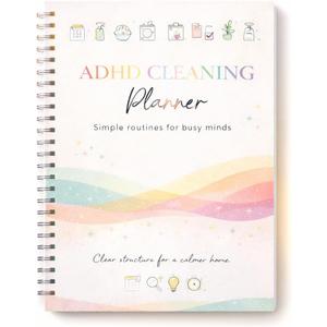 ADHD Cleaning Planner – Durable Laminated Cover, ADHD Cleaning Planner for Adults, Cleaning Schedule Planner, Daily & Weekly To-Do List, Routine System