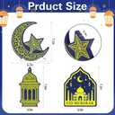 2 x Ramadan Decorations for Home - 3-Pack Wooden Eid Mubarak Table Decor, Islamic Tabletop Centerpiece for Eid Party, Dining Table & Gift