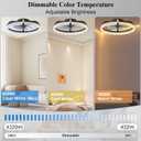 DIAMONDFORGE Ceiling Fans with Lights and Remote Fandelier - Low Profile Modern - 20'' Flush Mount Ceiling Fans for Bedroom,Stepless Color Temperature and 6 Speeds- Black and Crystal