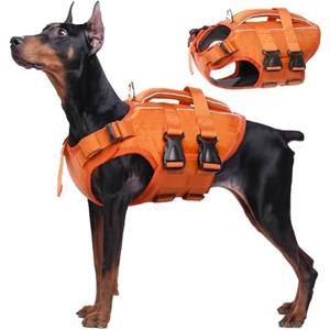 Kuoser Dog Life Jacket High Flotation, Reflective Dogs Life Vest for Swimming Boating, Adjustable Small Medium Large Dog lifejacket, Lightweight Dogs Life Preserver Rescue Handle Spring Summer Pool, 2XL