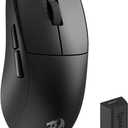 Redragon M916 PRO 3-Mode Wireless Gaming Mouse, Hype-Speed 4K Polling Rate, 49G Ultra-Light 26K DPI Mouse w/Ergonomic Natural Grip Build, Redefinable Macro Buttons, Software Supported (Black)
