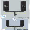 Vondynote Set of 2 Dual Speaker Mount Bar Mounting Fork Bracket Speaker Pole Width Adjustable, Black
