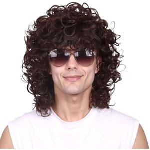Amazon.com: FantaLook Short Curly Brown Halloween Cosplay Wig for Men : Clothing, Shoes & Jewelry