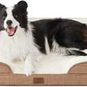 Bedsure Orthopedic Dog Beds Large Sized Dog - Washable Large Dog Cat Bed Waterproof, Comfort Dogs Couch Sofa with Washable Removable Cover, Pet Bed with Nonskid Bottom, Plaid-Brown, 35"